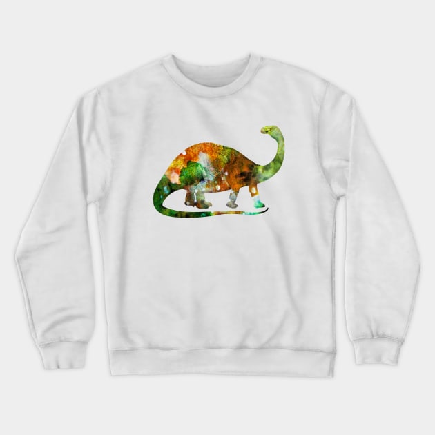 Brontosaurus Watercolor Painting 3 Crewneck Sweatshirt by Miao Miao Design